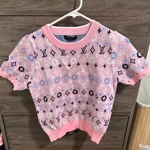 Pink and Black Monogram Sweater size S